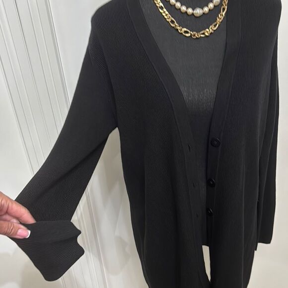 J. Jill Black Cardigan Sweater with Button Front - Picture 3 of 6